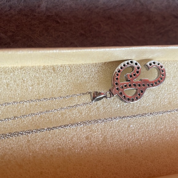 925 Silver Necklace with a p pendant - Picture 3 of 3